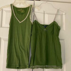 Green Lace Trim - 2 Tanks